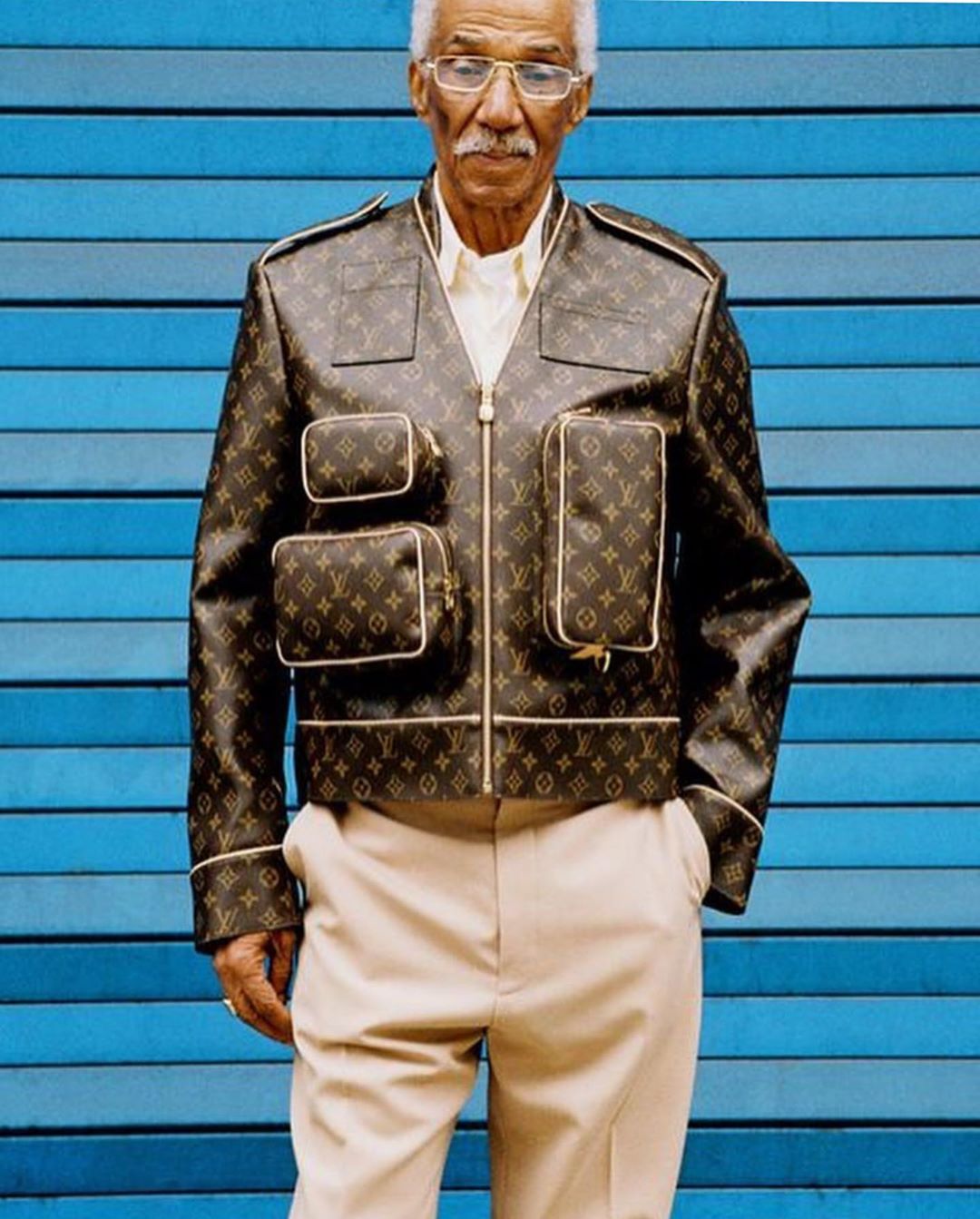 Louis Vuitton Brown Monogram Coated Canvas Admiral Leather Jacket