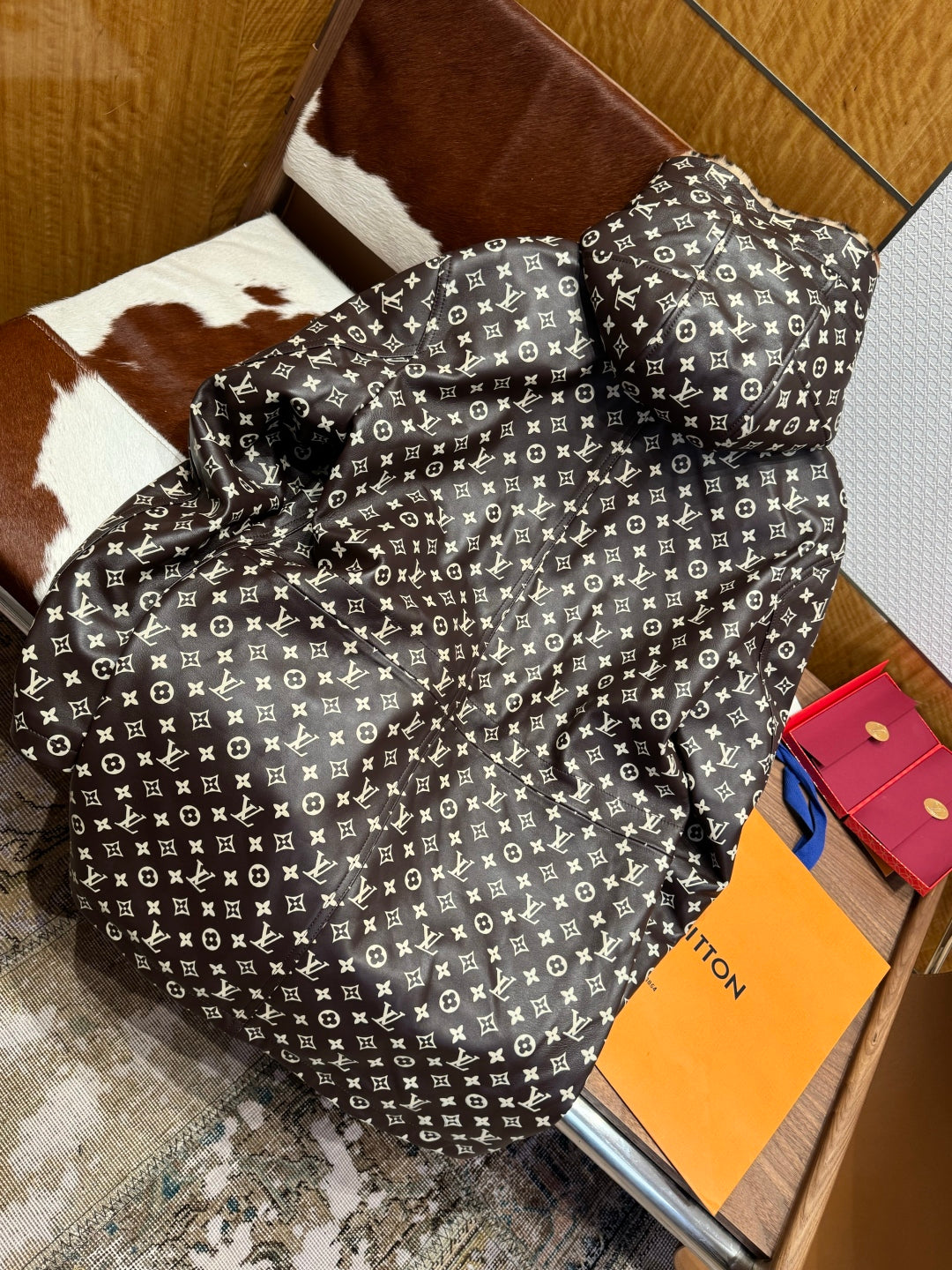 Louis Vuitton Men’s Monogram Leather Parka Jacket – Pharrell × Nigo FW25