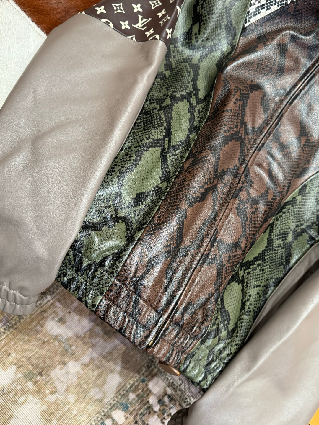 Louis Vuitton Python-Mix Leather Tracksuit Top – Mid-Brown