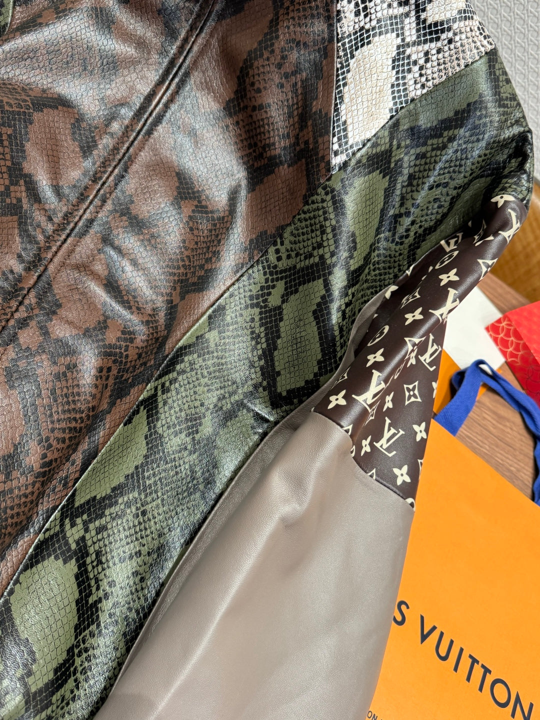 Louis Vuitton Python-Mix Leather Tracksuit Top – Mid-Brown