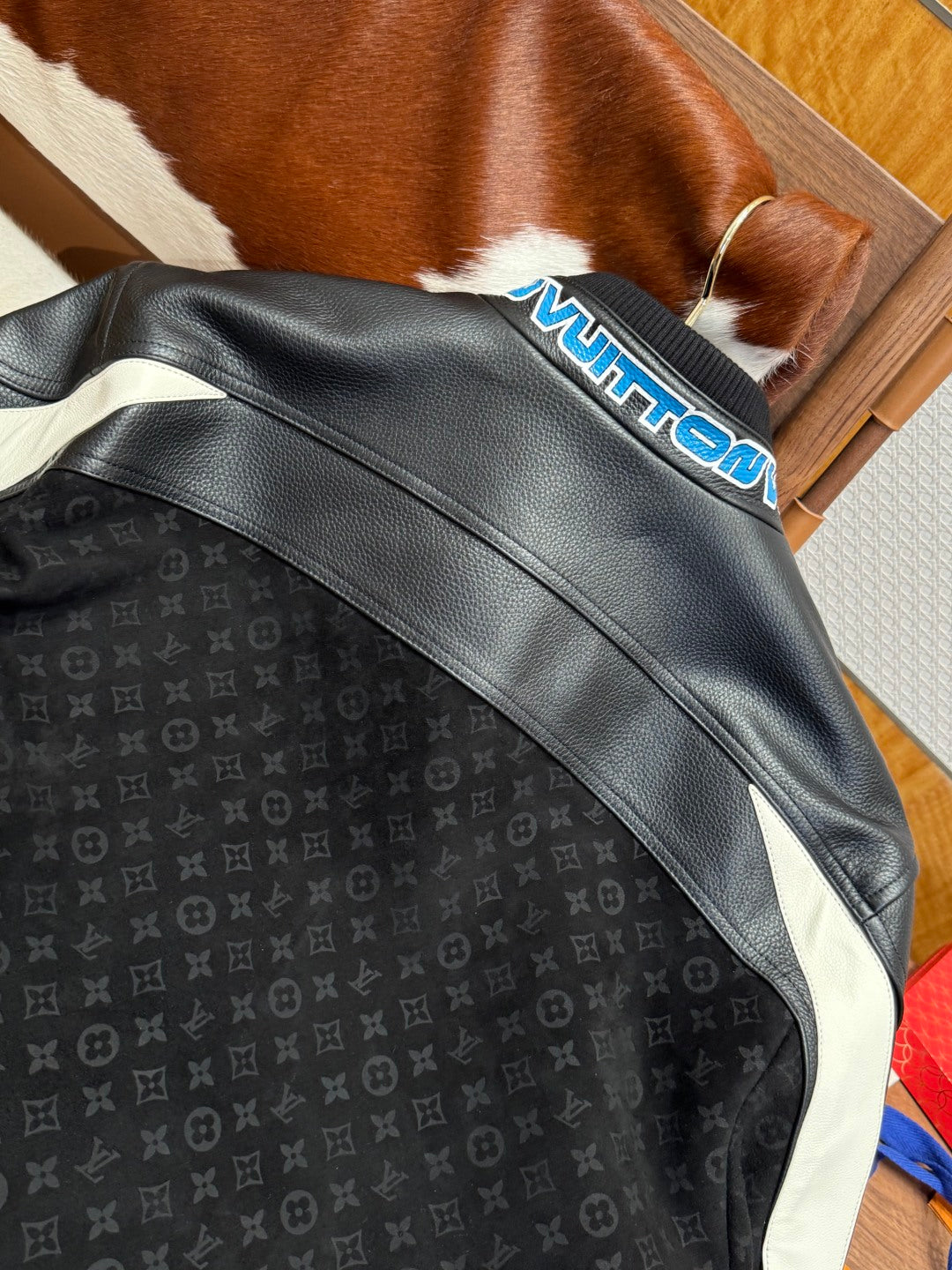 Louis Vuitton Leather-Mix Biker Jacket – Black Desert Racer For Sale