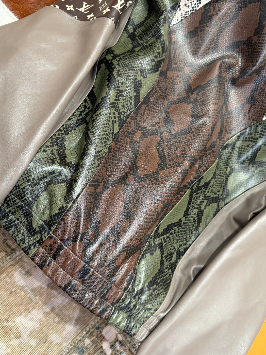 Louis Vuitton Python-Mix Leather Tracksuit Top – Mid-Brown