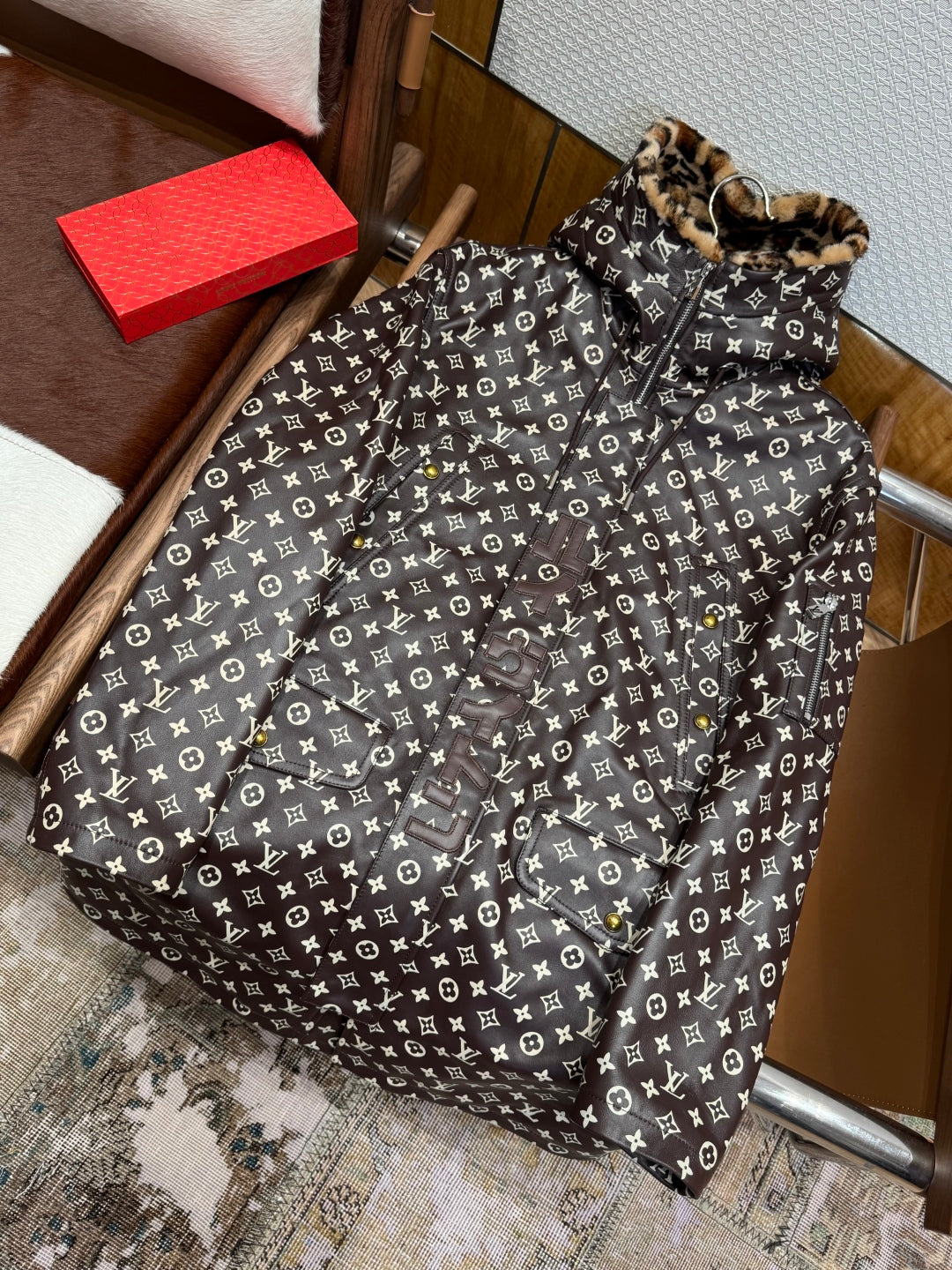 Louis Vuitton Men’s Monogram Leather Parka Jacket – Pharrell × Nigo FW25