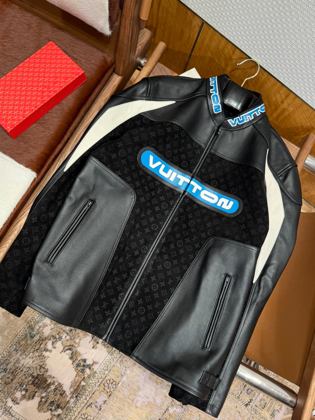 Louis Vuitton Leather-Mix Biker Jacket – Black Desert Racer For Sale