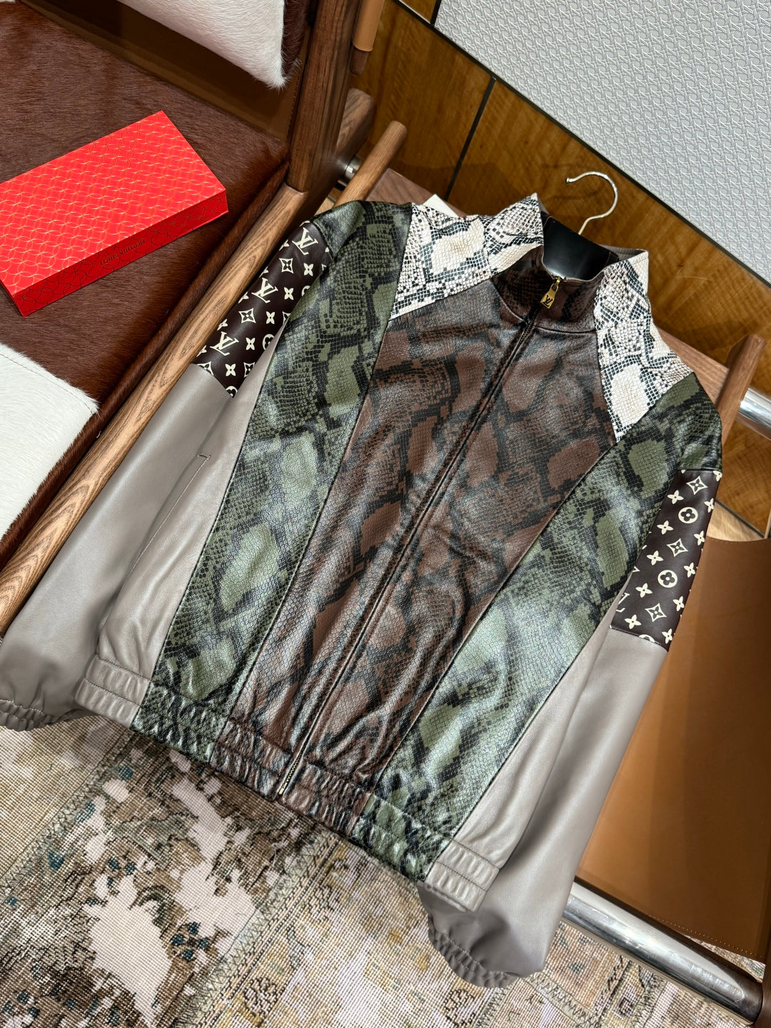 Louis Vuitton Python-Mix Leather Tracksuit Top – Mid-Brown