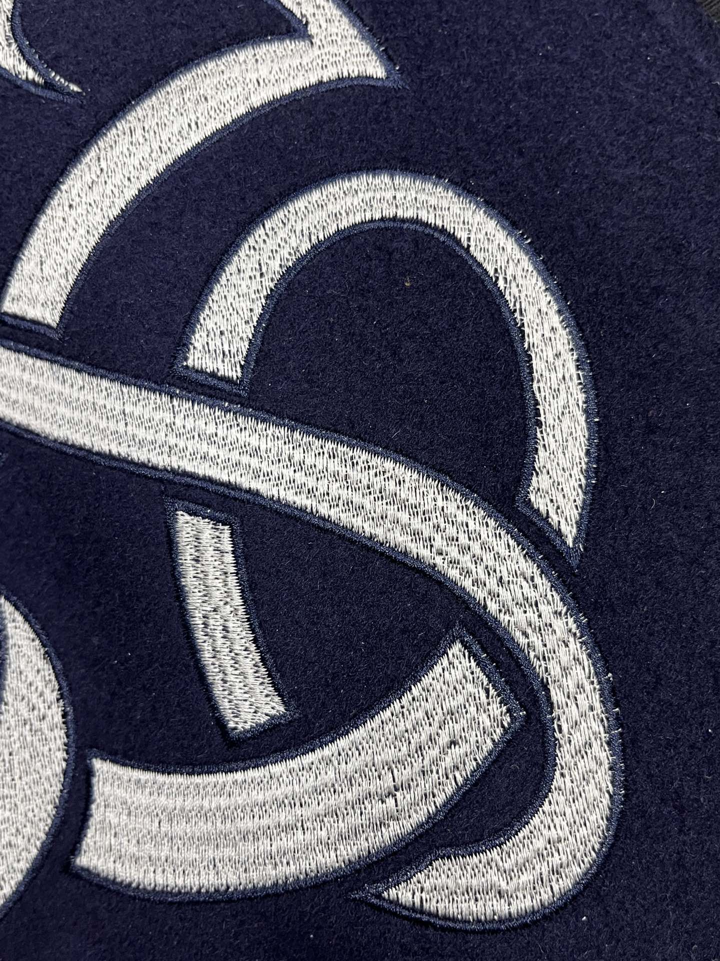 Louis Vuitton Calfskin Varsity Jacket – Navy & White Seashell Edition For Sale