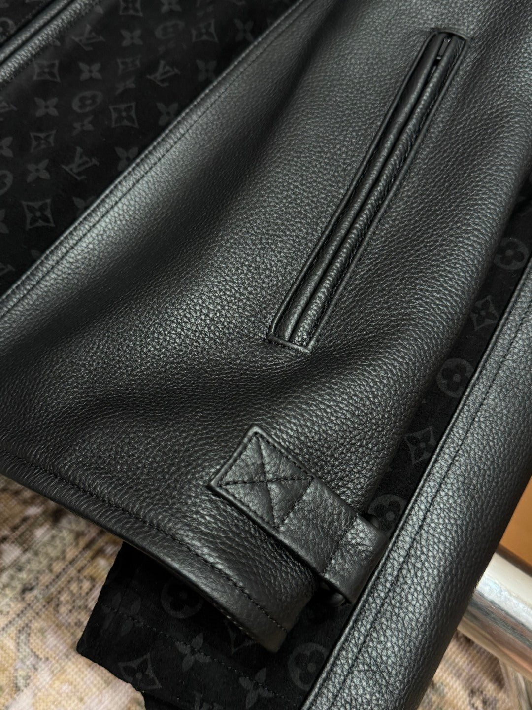 Louis Vuitton Leather-Mix Biker Jacket – Black Desert Racer For Sale