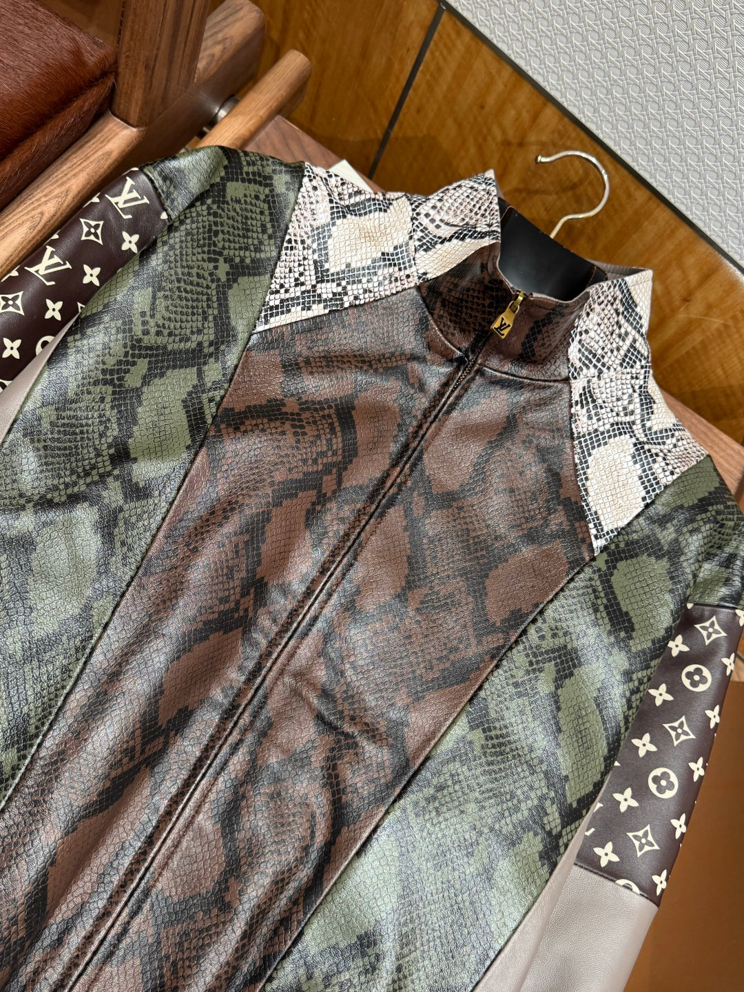 Louis Vuitton Python-Mix Leather Tracksuit Top – Mid-Brown