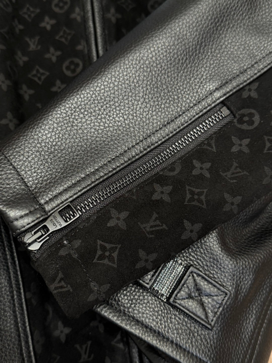 Louis Vuitton Leather-Mix Biker Jacket – Black Desert Racer For Sale