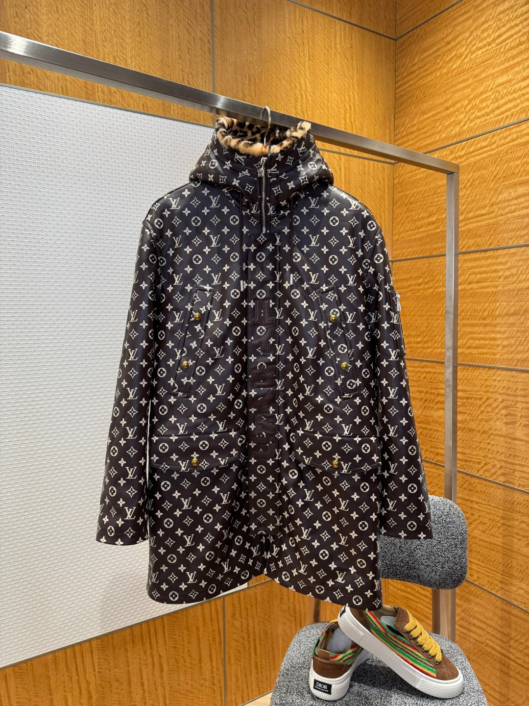Louis Vuitton Men’s Monogram Leather Parka Jacket – Pharrell × Nigo FW25