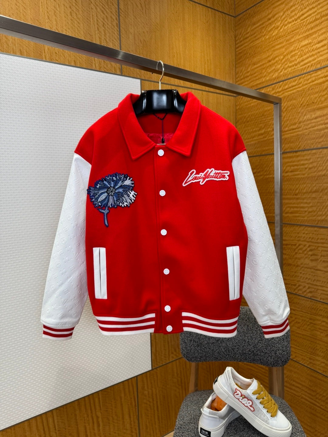 Louis Vuitton × Yayoi Kusama “Psychedelic Flower” Embroidered Varsity Blouson Jacket