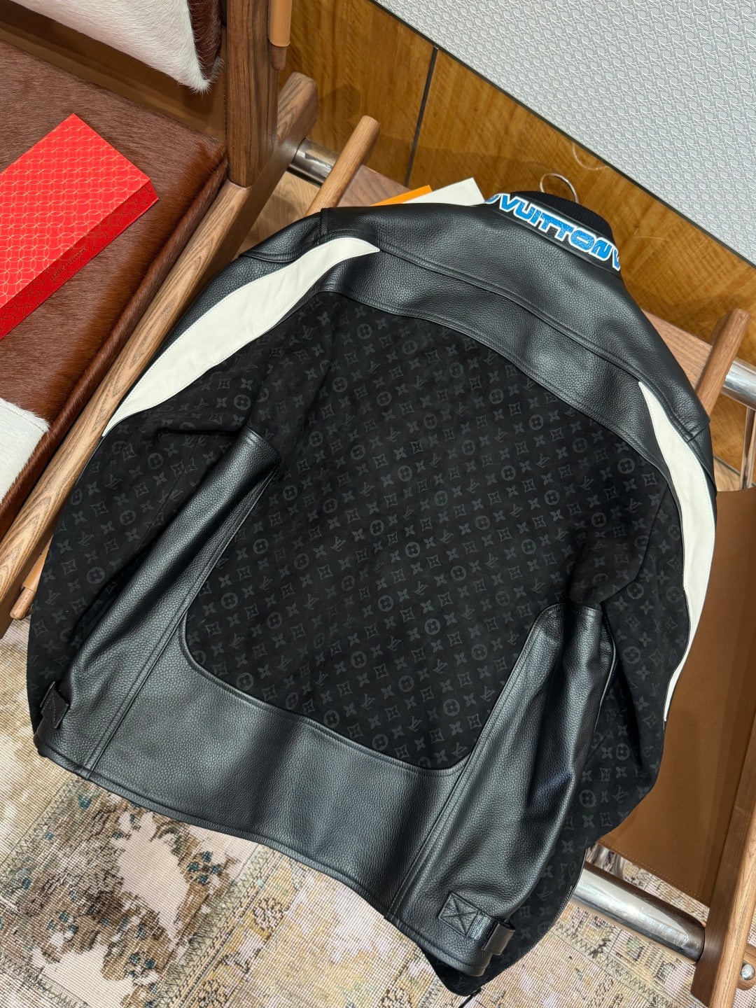 Louis Vuitton Leather-Mix Biker Jacket – Black Desert Racer For Sale