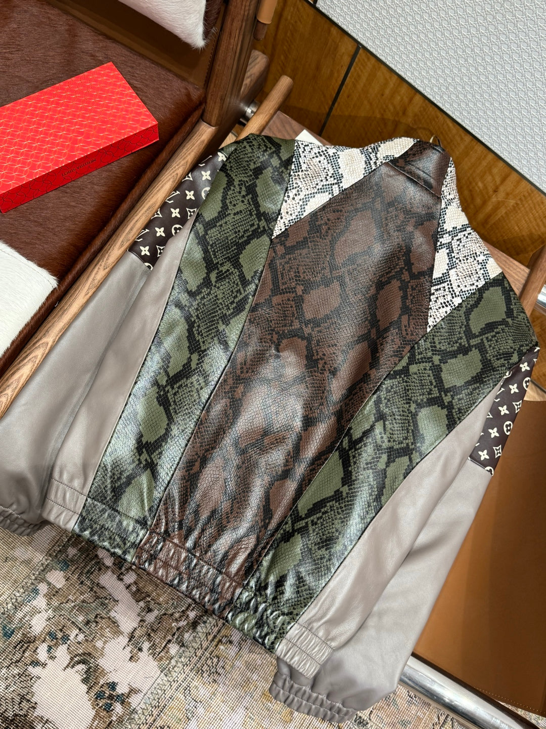 Louis Vuitton Python-Mix Leather Tracksuit Top – Mid-Brown