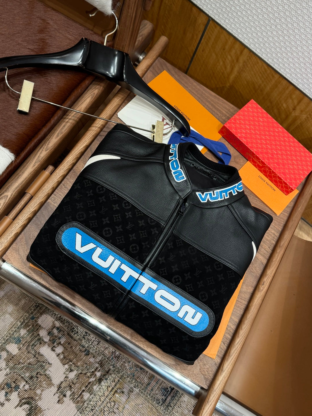 Louis Vuitton Leather-Mix Biker Jacket – Black Desert Racer For Sale