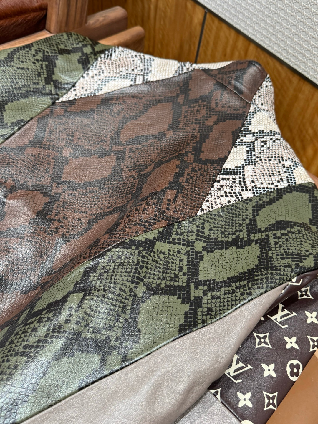 Louis Vuitton Python-Mix Leather Tracksuit Top – Mid-Brown