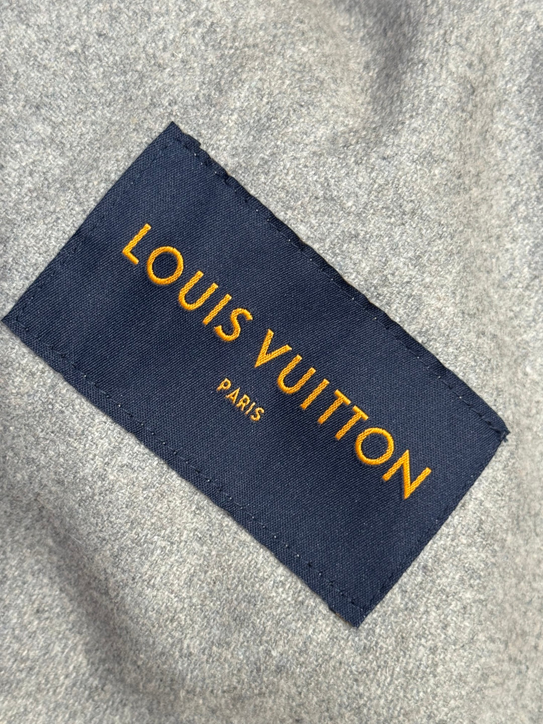 Louis Vuitton Show Full-Print Embossed Gray Logo Down  Winter Jacket
