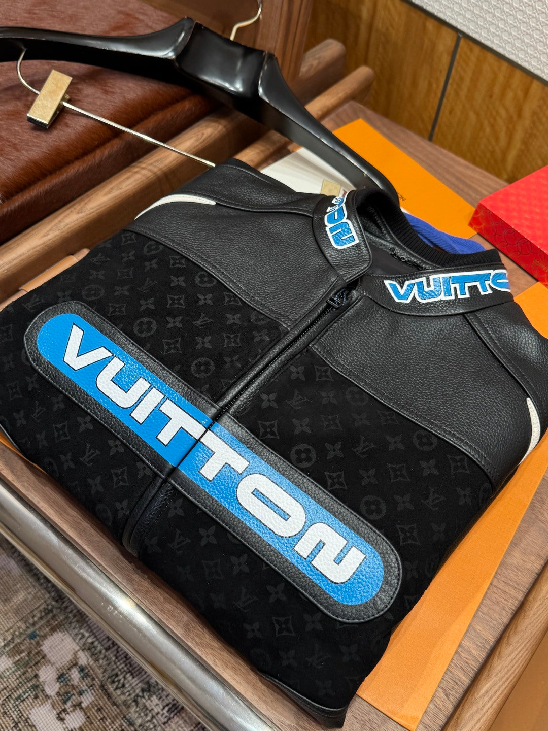 Louis Vuitton Leather-Mix Biker Jacket – Black Desert Racer For Sale