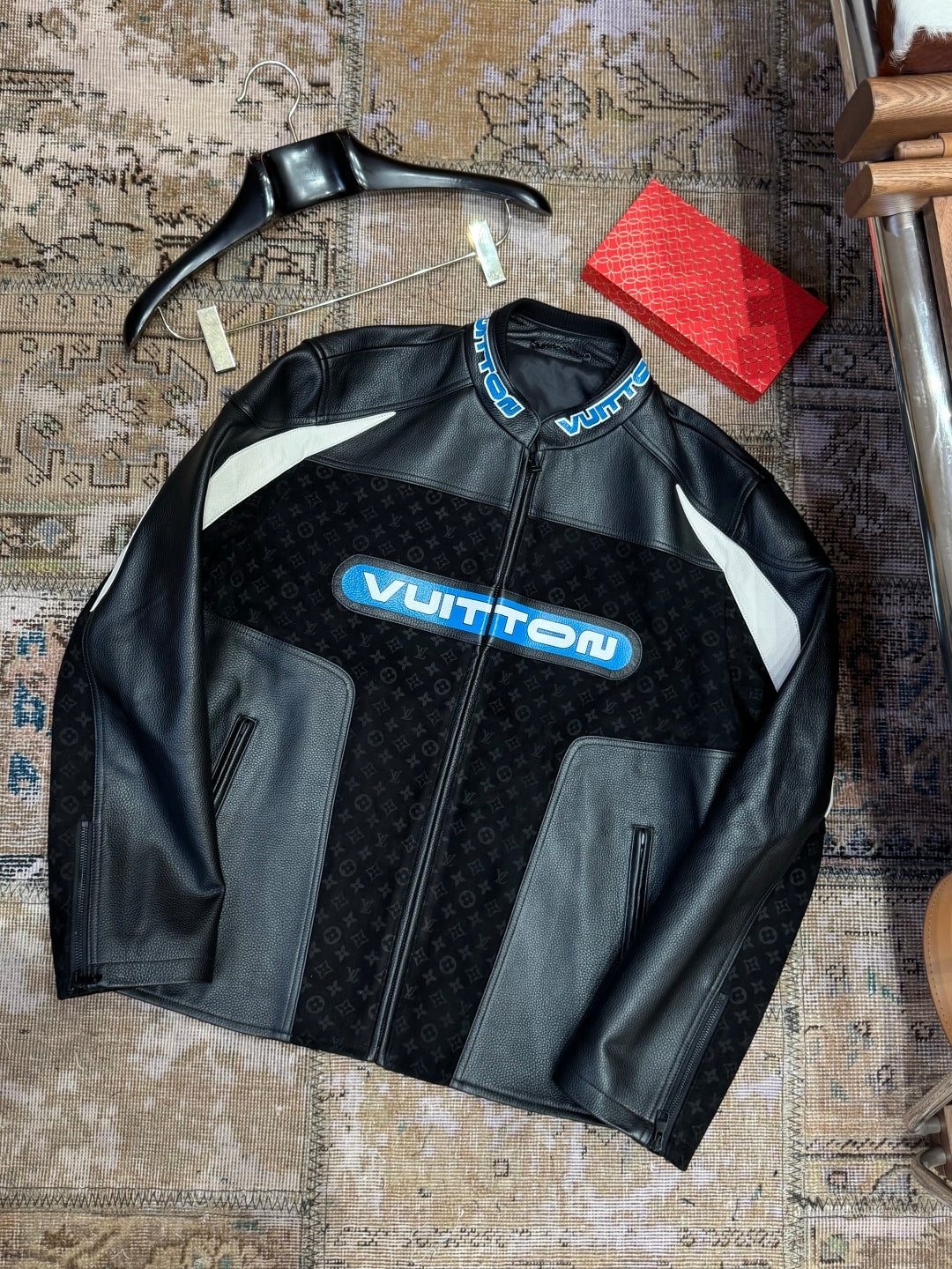 Louis Vuitton Leather-Mix Biker Jacket – Black Desert Racer For Sale