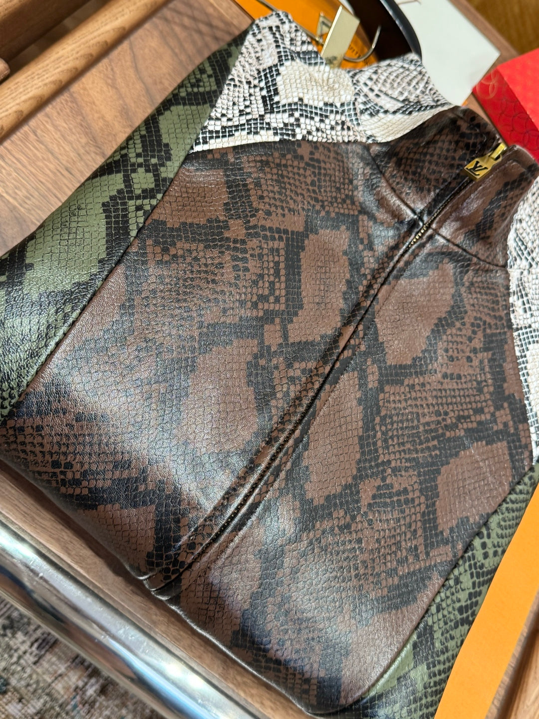 Louis Vuitton Python-Mix Leather Tracksuit Top – Mid-Brown