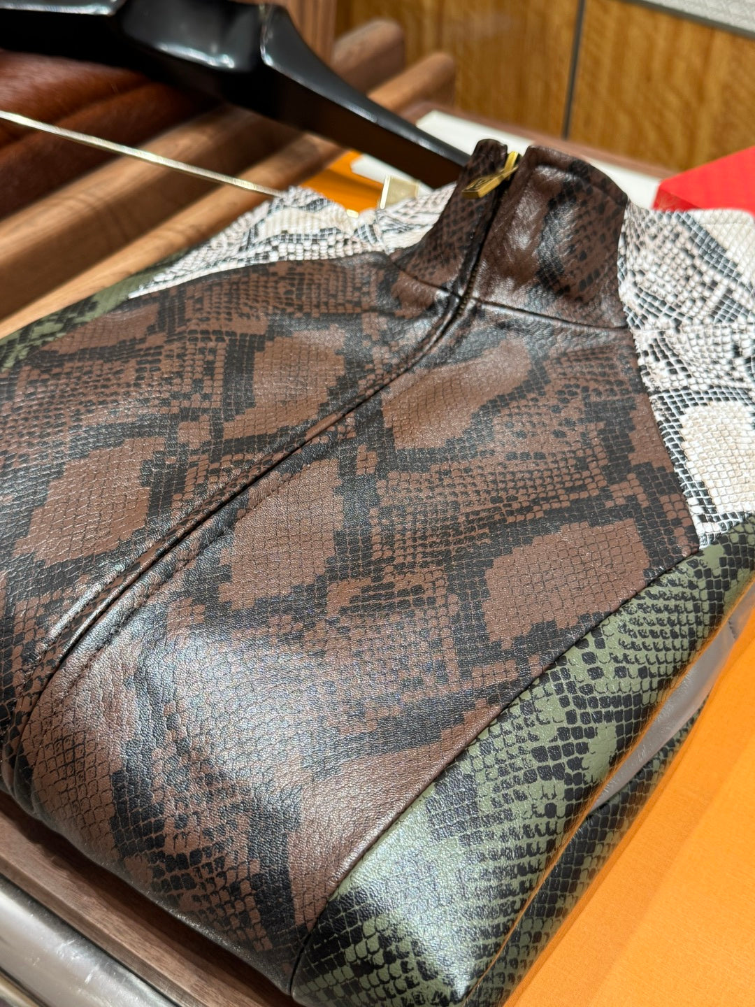 Louis Vuitton Python-Mix Leather Tracksuit Top – Mid-Brown