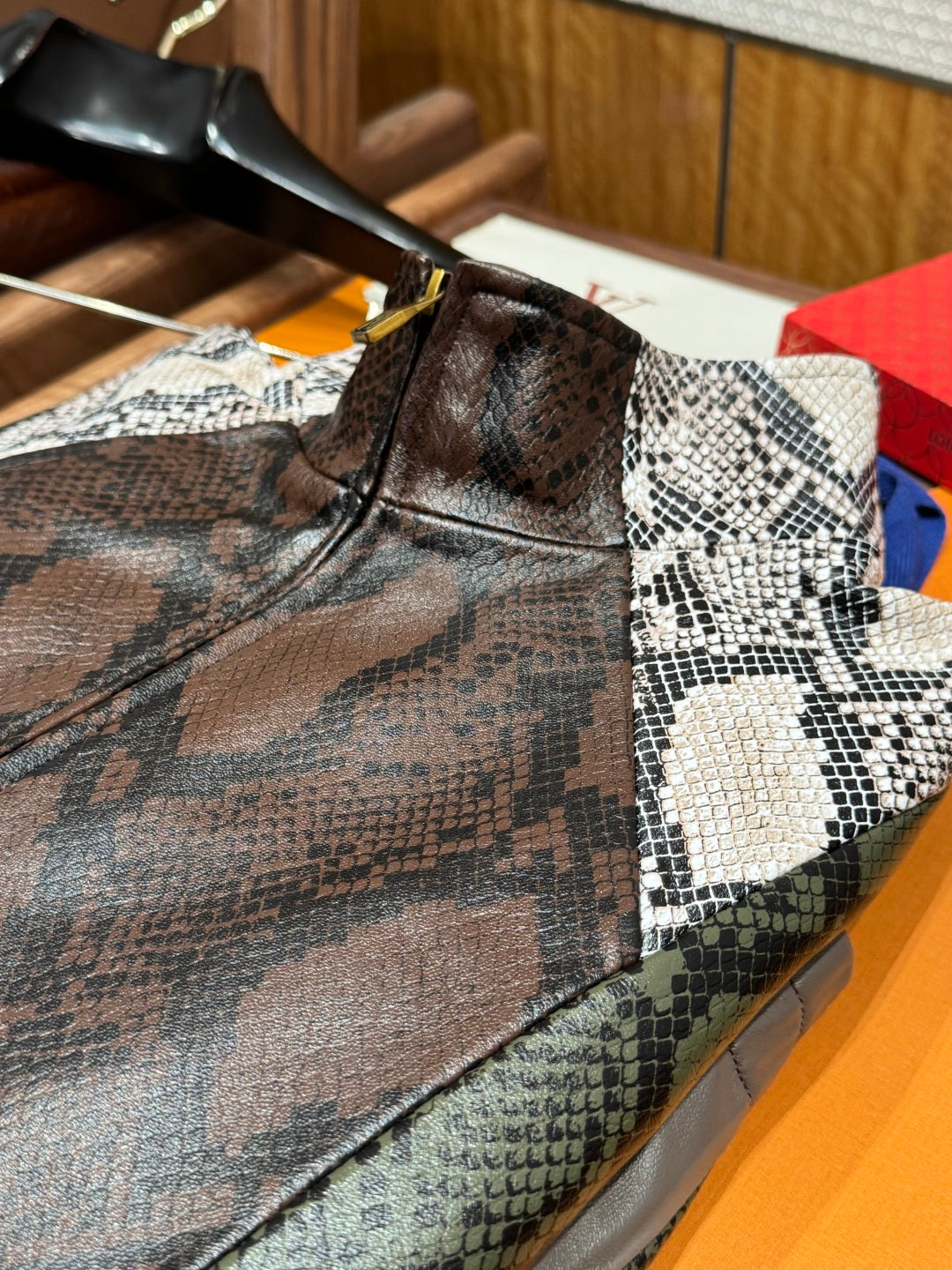 Louis Vuitton Python-Mix Leather Tracksuit Top – Mid-Brown