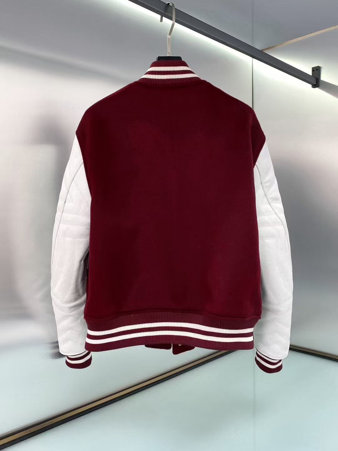 Louis Vuitton Embroidered Calfskin Varsity Jacket – Bordeaux Monogram Quilted Sleeves