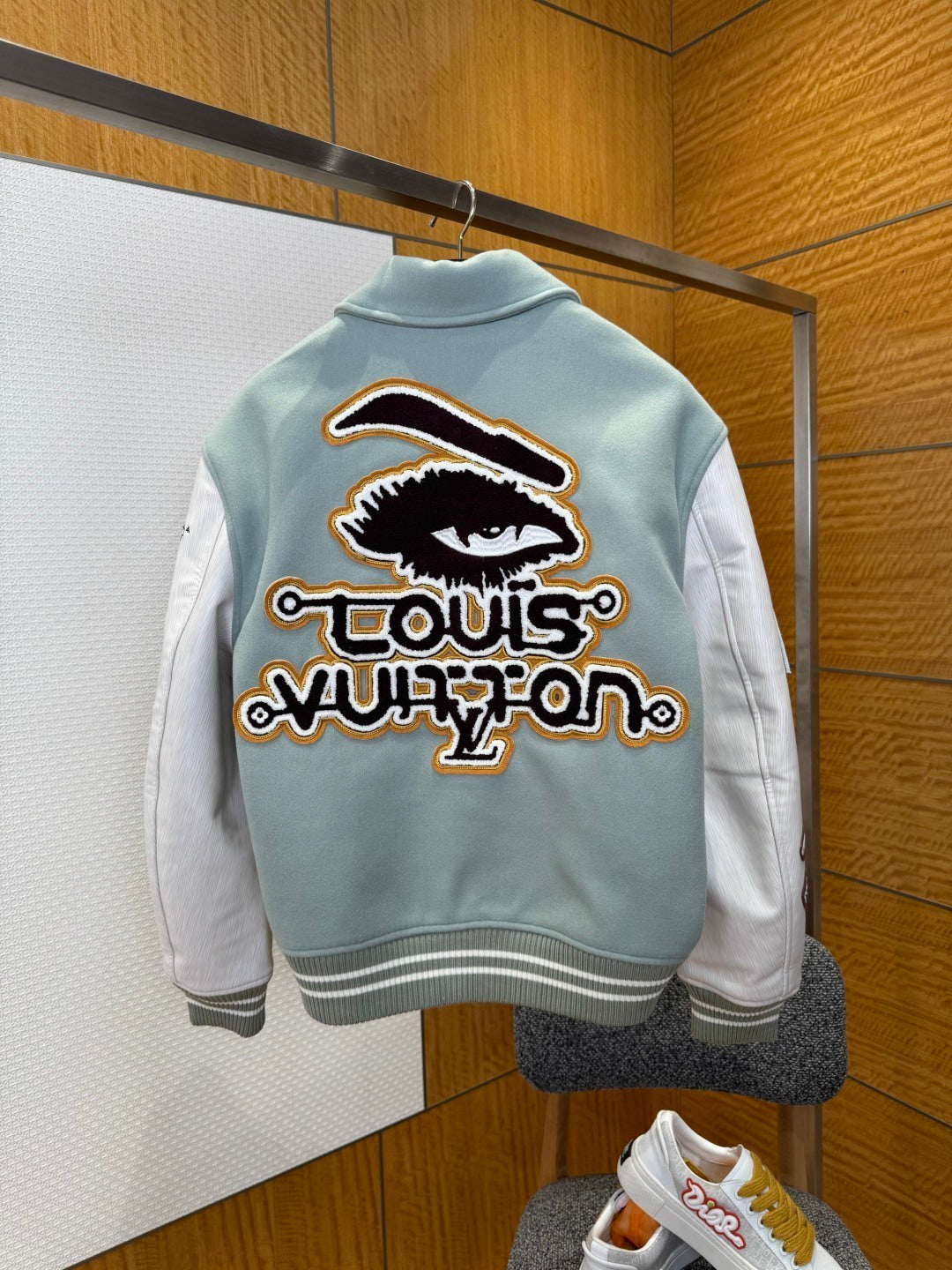 Louis Vuitton Varsity Leather Blouson Jacket – Aqua For Sale
