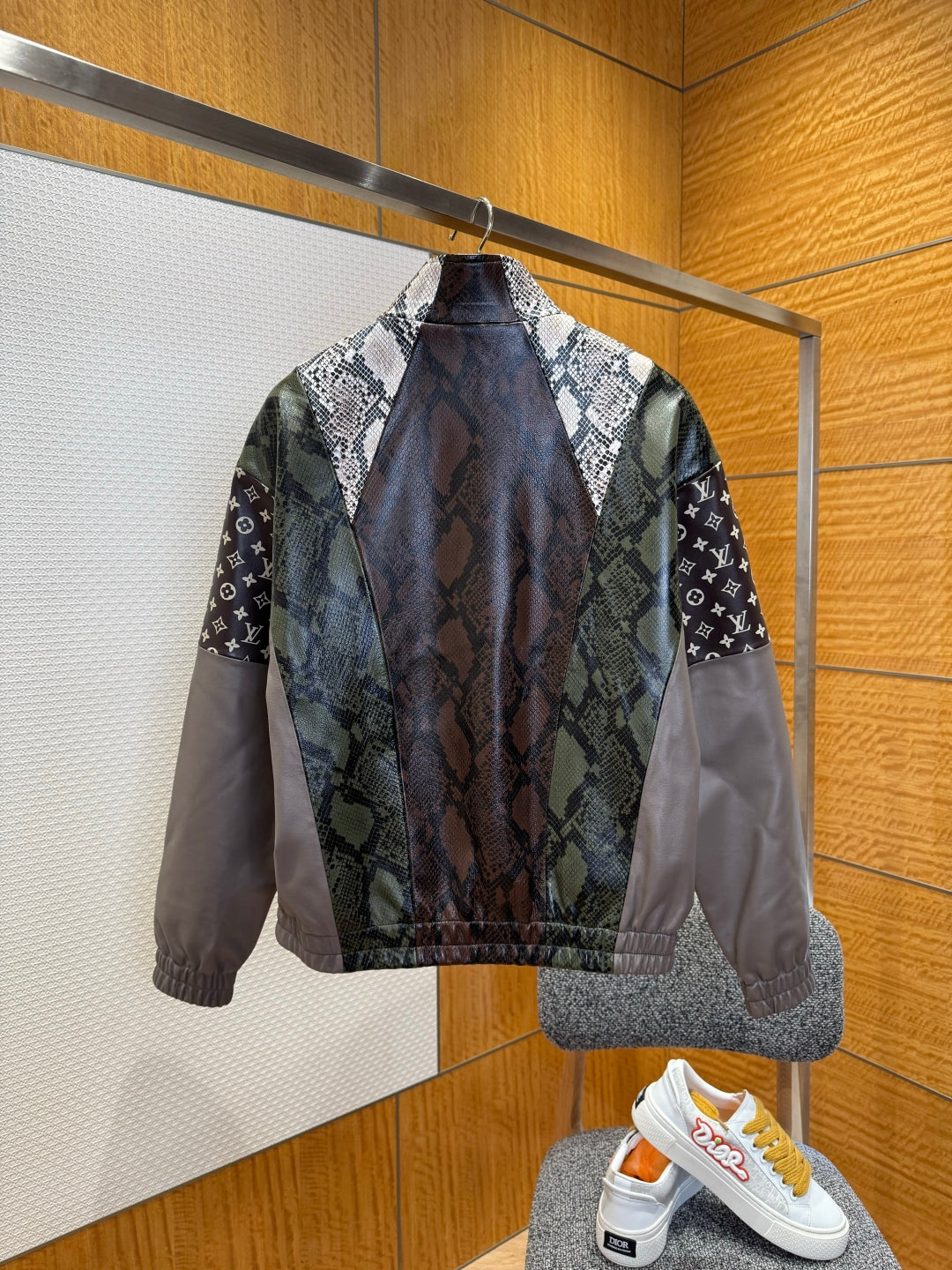 Louis Vuitton Python-Mix Leather Tracksuit Top – Mid-Brown