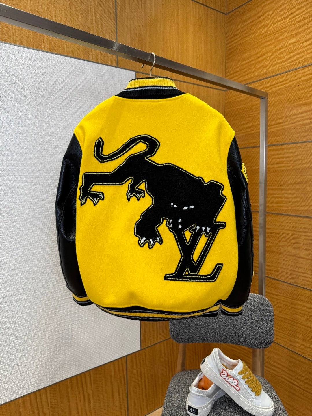 Louis Vuitton Yellow & Black Varsity Jacket – SS22 Release