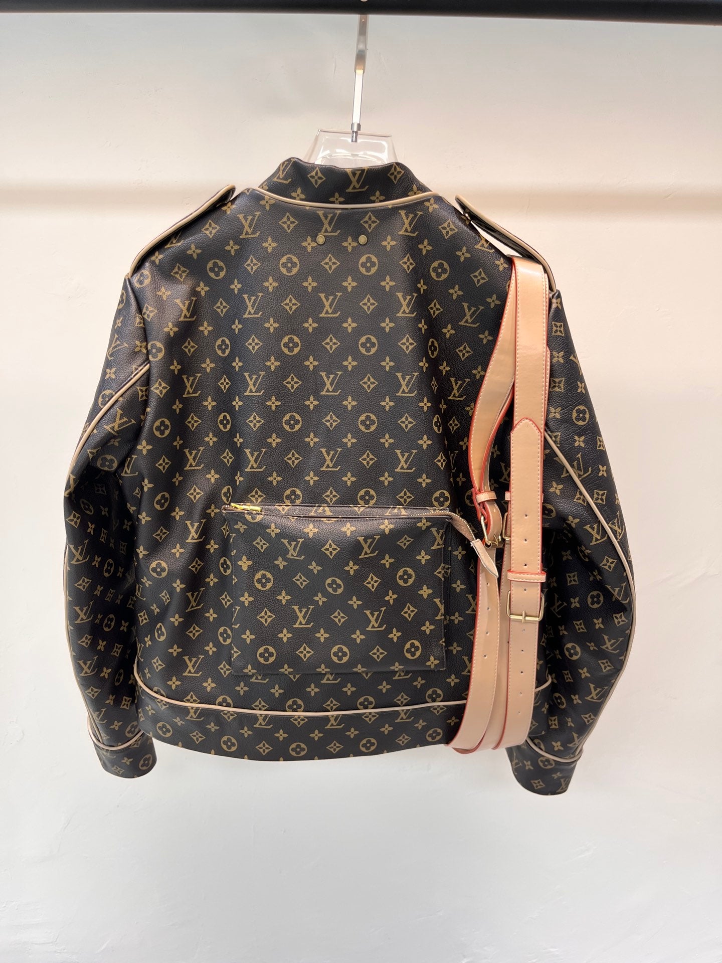 Louis Vuitton Brown Monogram Coated Canvas Admiral Leather Jacket