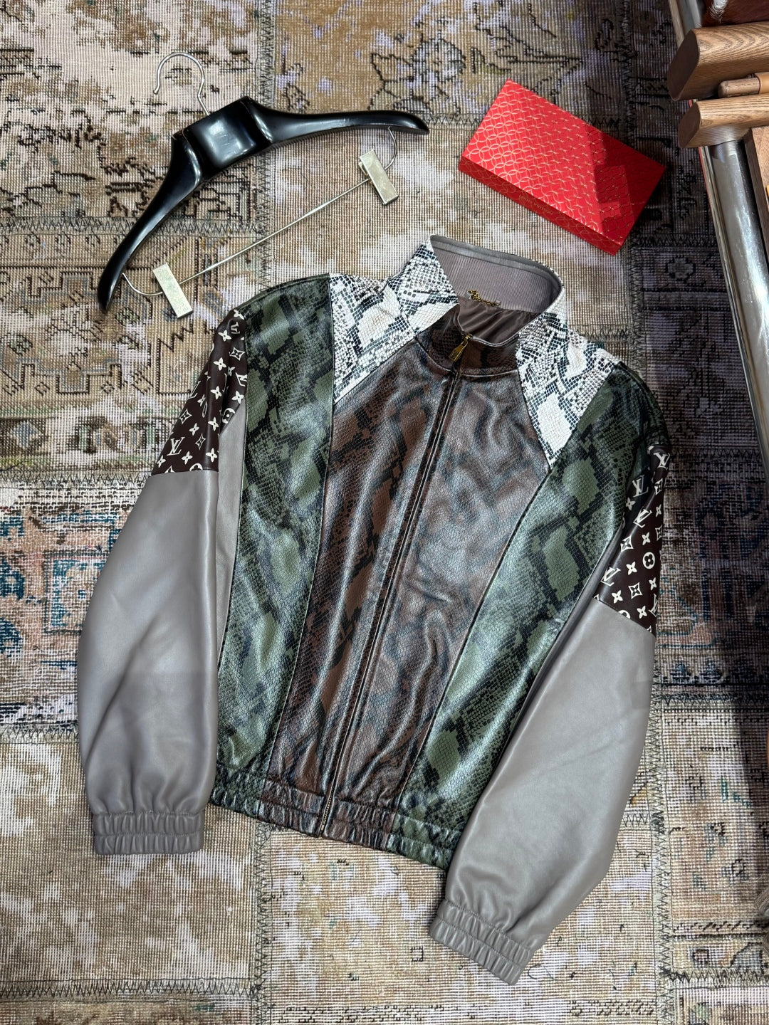 Louis Vuitton Python-Mix Leather Tracksuit Top – Mid-Brown