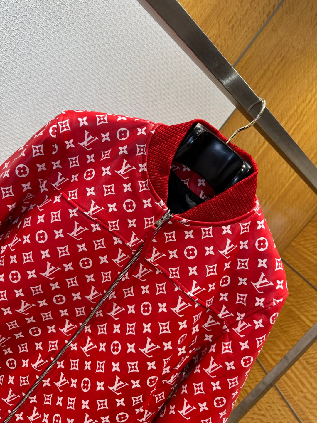 Louis Vuitton × Supreme Leather Varsity Monogram Bomber Jacket