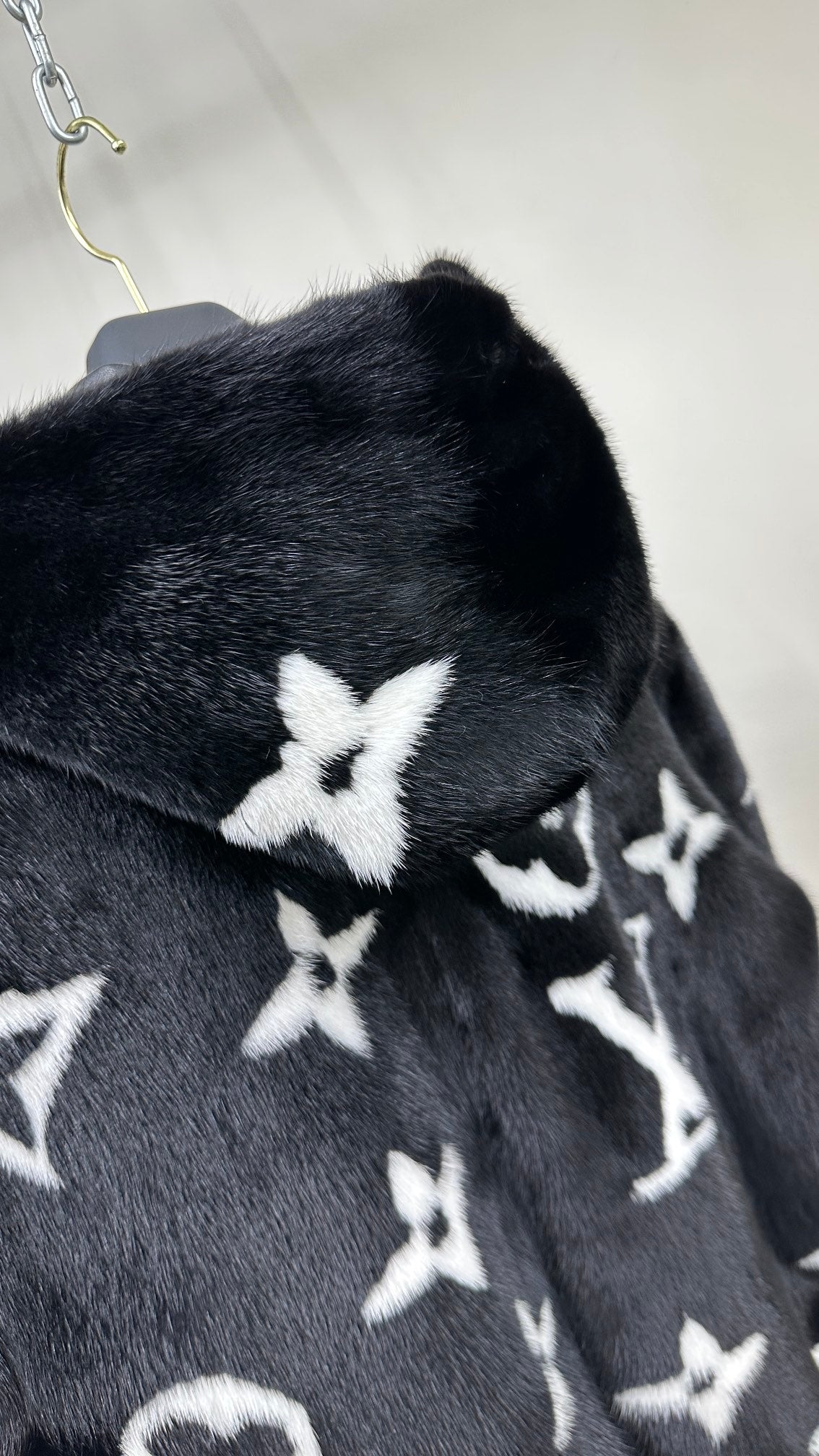 Louis Vuitton Monogram Mink Fur Zipped Hoodie Jacket For Sale