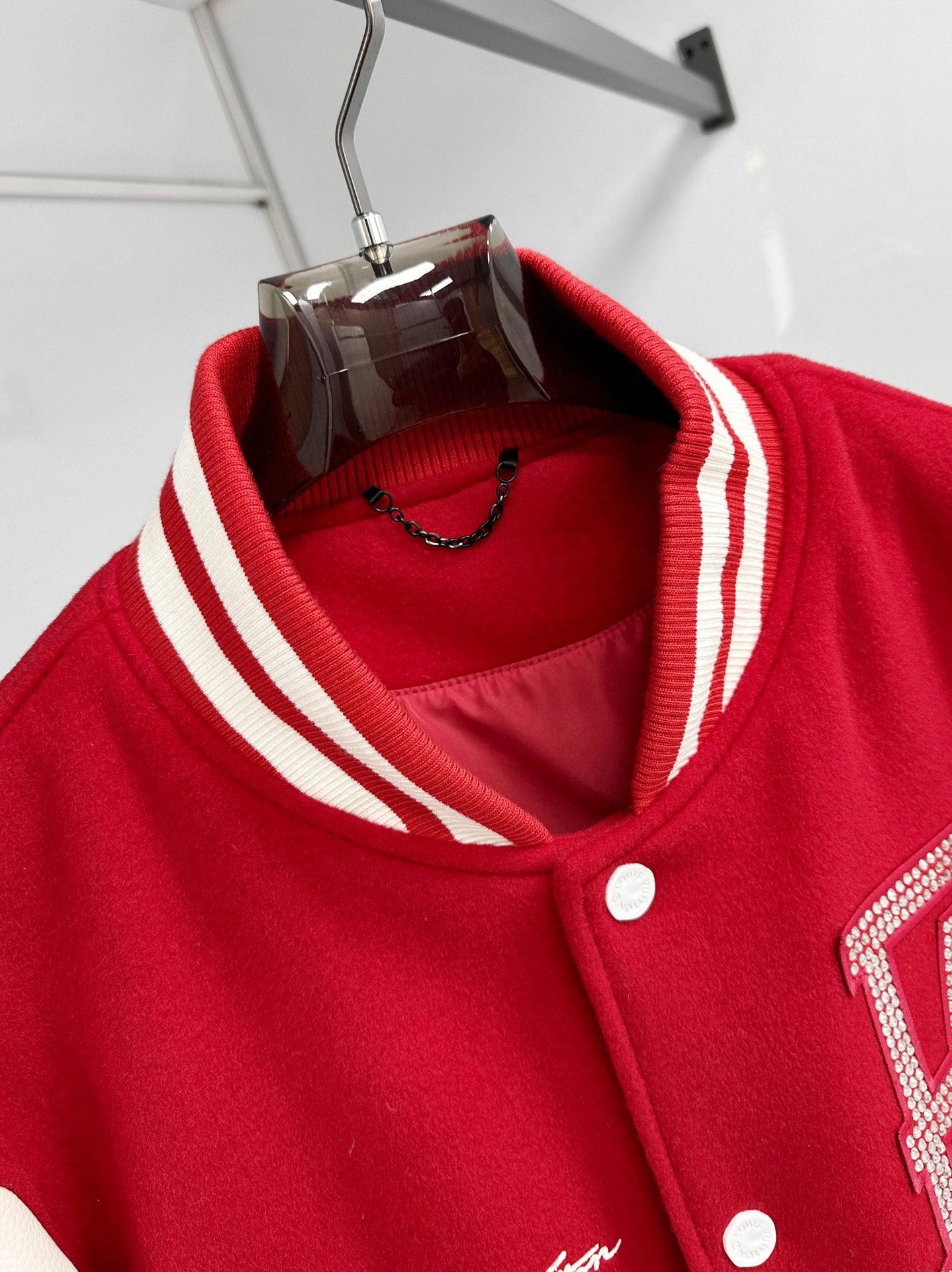 Louis Vuitton Mix-Leather Varsity Blouson – Bright Red Winter Jacket For Sale