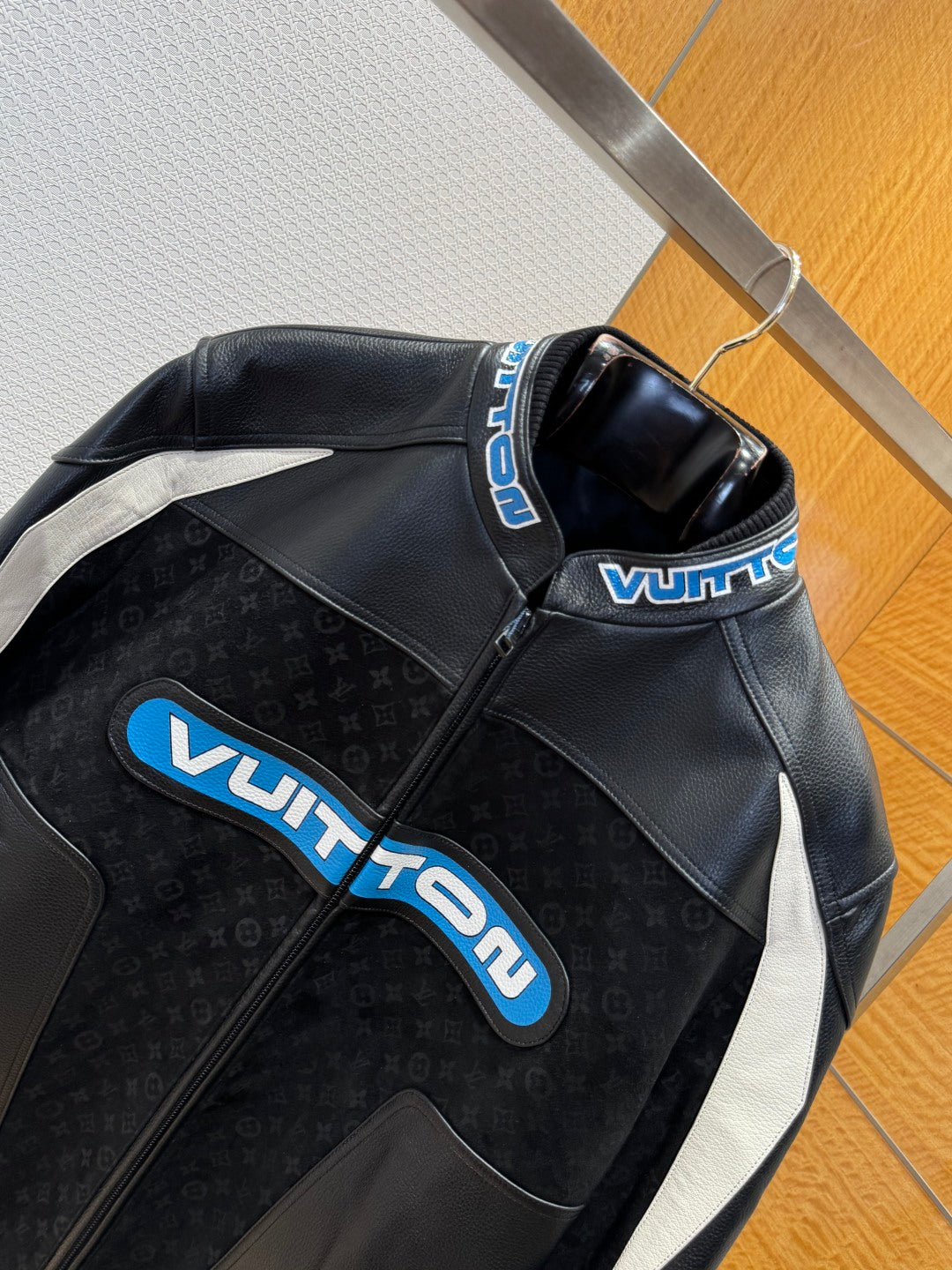 Louis Vuitton Leather-Mix Biker Jacket – Black Desert Racer For Sale