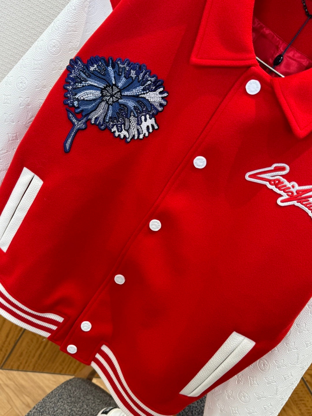 Louis Vuitton × Yayoi Kusama “Psychedelic Flower” Embroidered Varsity Blouson Jacket