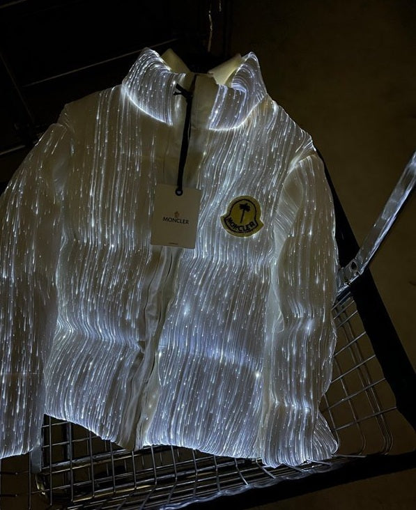 Moncler × Palm Angels “Maya 70” LED-Glow Down Jacket – Bright White