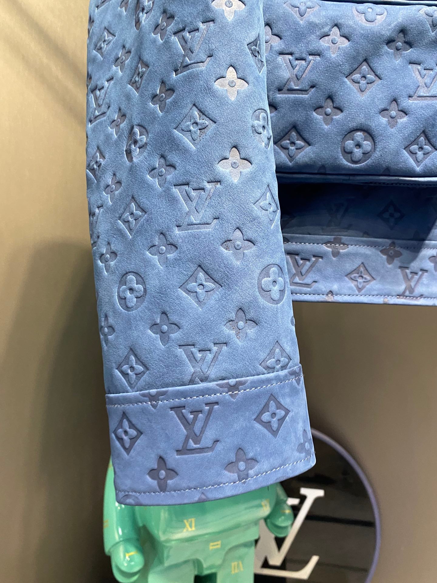 Louis Vuitton Monogram-Embossed Leather Utility Jacket – Light Blue