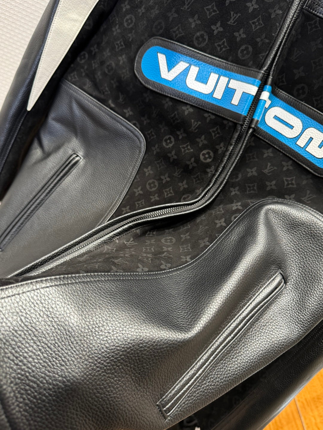 Louis Vuitton Leather-Mix Biker Jacket – Black Desert Racer For Sale