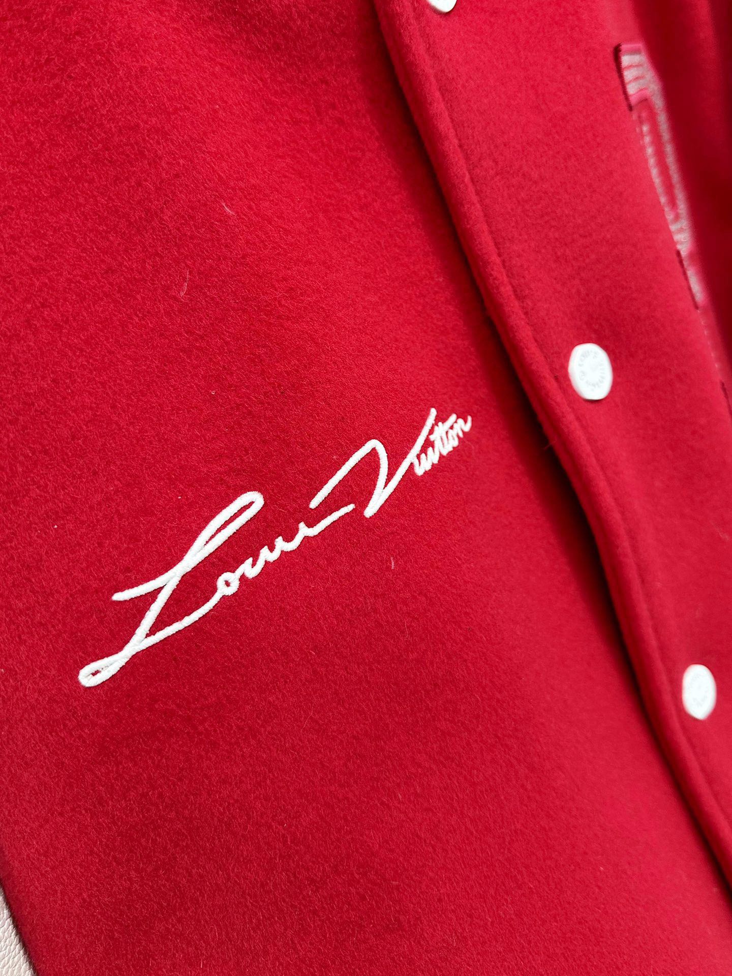 Louis Vuitton Mix-Leather Varsity Blouson – Bright Red Winter Jacket For Sale