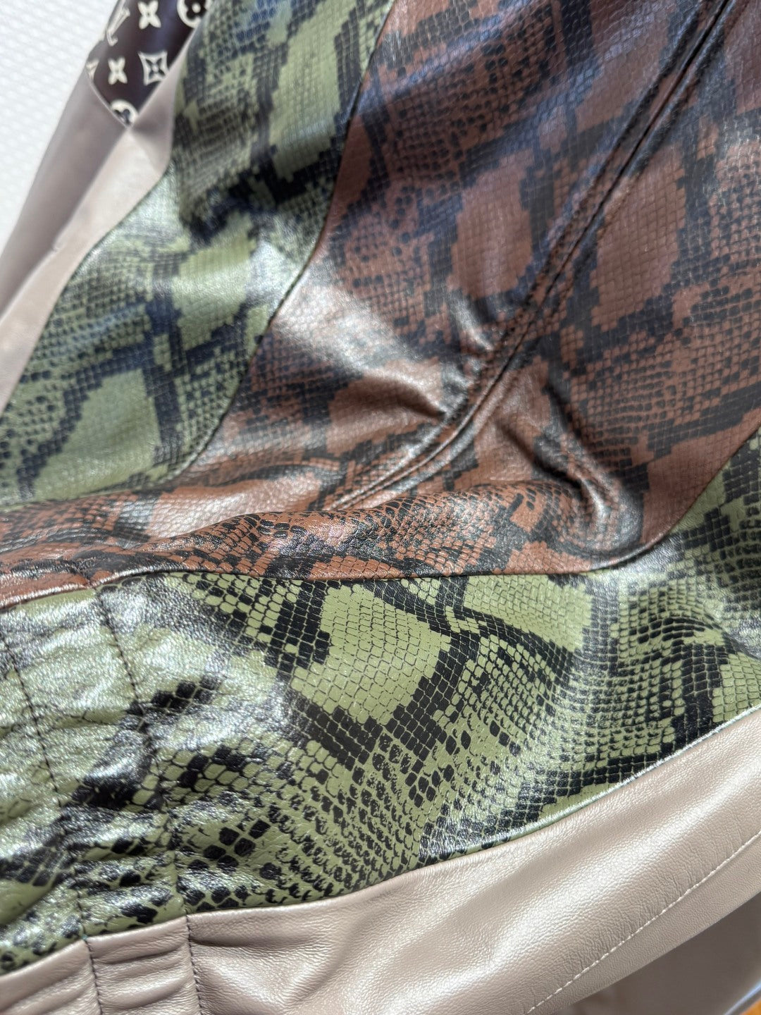 Louis Vuitton Python-Mix Leather Tracksuit Top – Mid-Brown