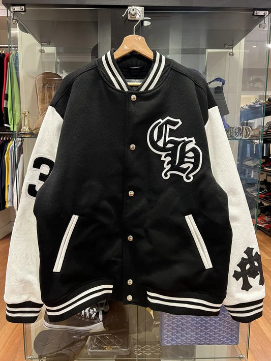 Chrome Hearts “VIC Eagle” Varsity Jacket — Leather Cross-Patch Edition