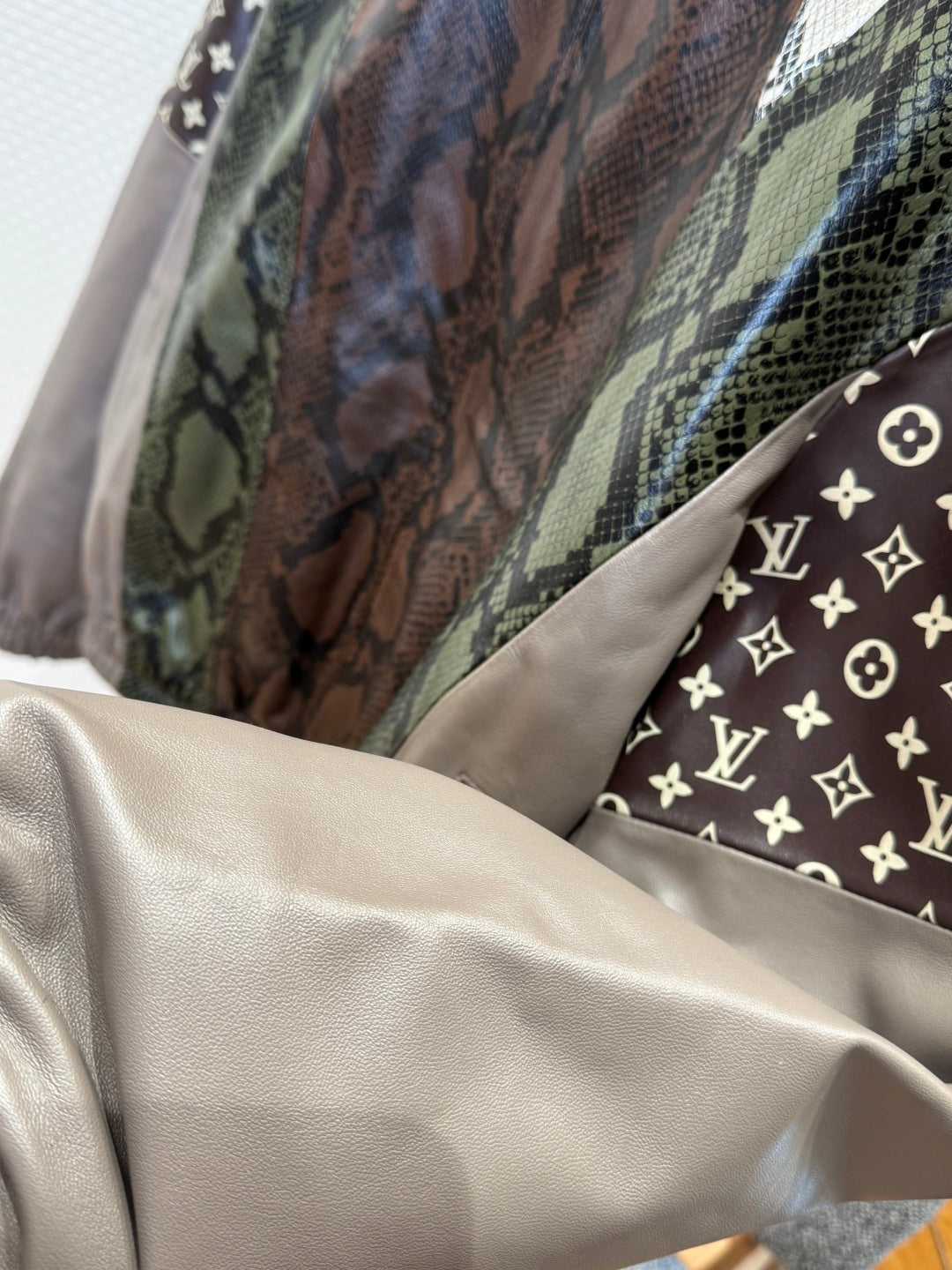 Louis Vuitton Python-Mix Leather Tracksuit Top – Mid-Brown