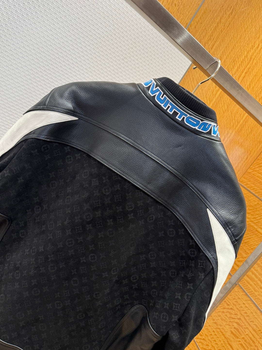 Louis Vuitton Leather-Mix Biker Jacket – Black Desert Racer For Sale