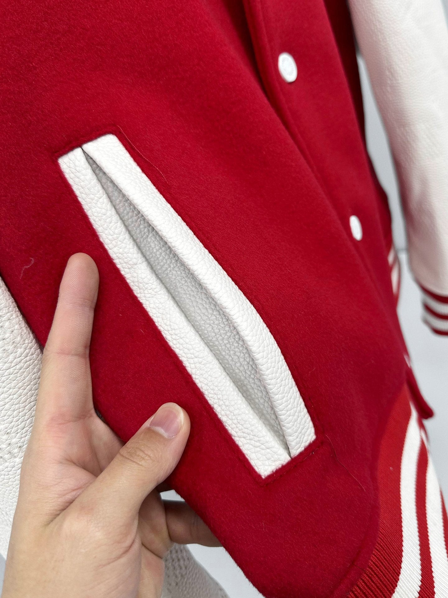 Louis Vuitton Mix-Leather Varsity Blouson – Bright Red Winter Jacket For Sale
