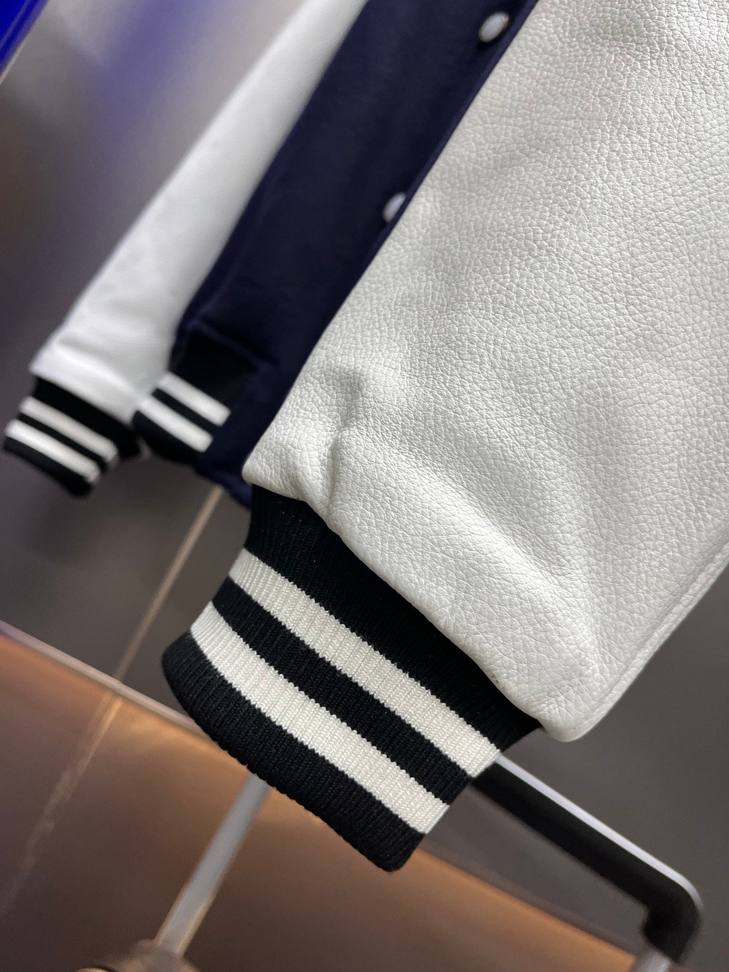 Louis Vuitton Calfskin Varsity Jacket – Navy & White Seashell Edition For Sale