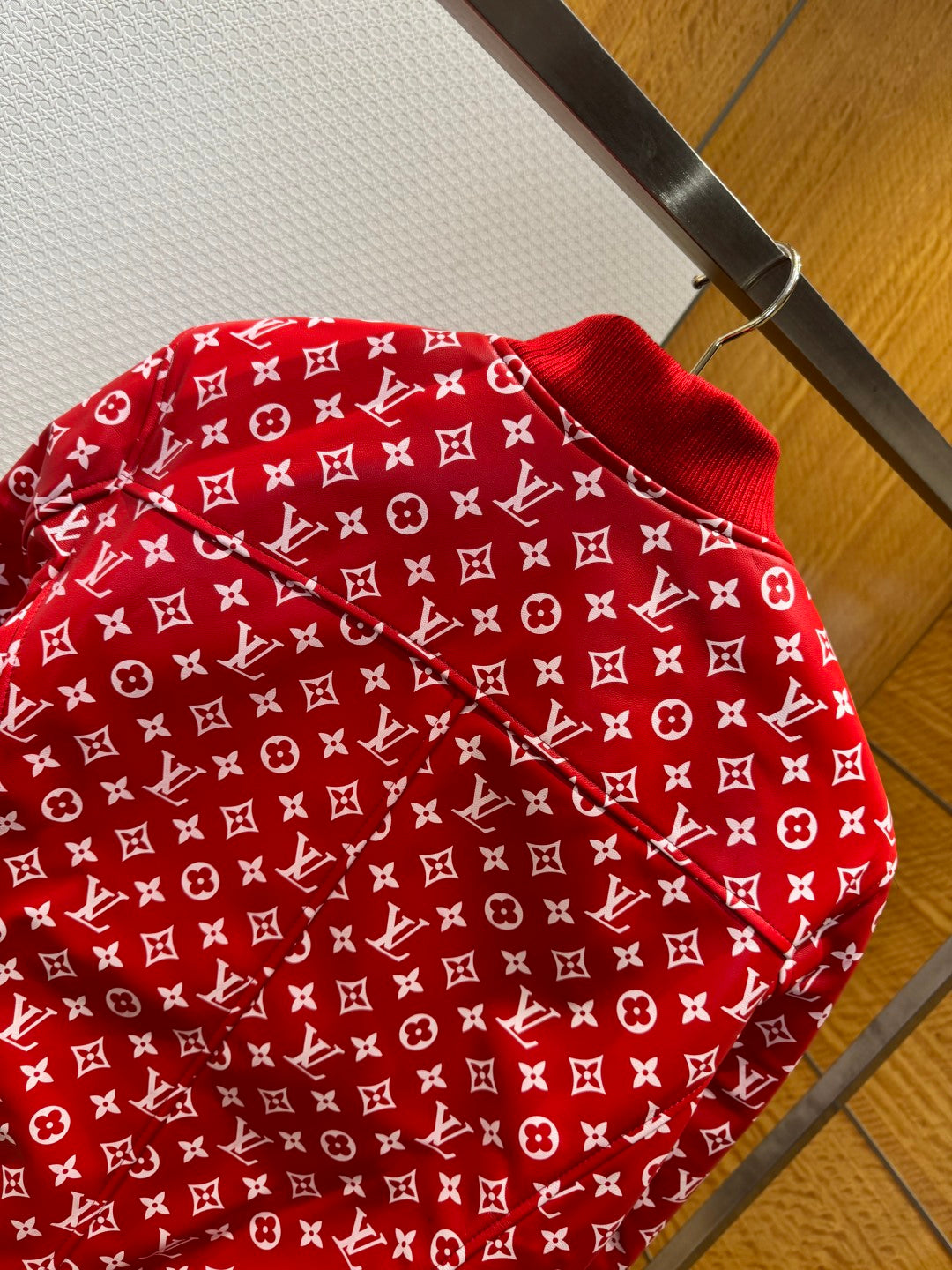 Louis Vuitton × Supreme Leather Varsity Monogram Bomber Jacket