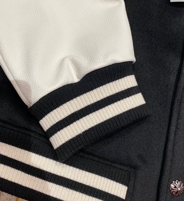 Chrome Hearts “VIC Eagle” Varsity Jacket — Leather Cross-Patch Edition