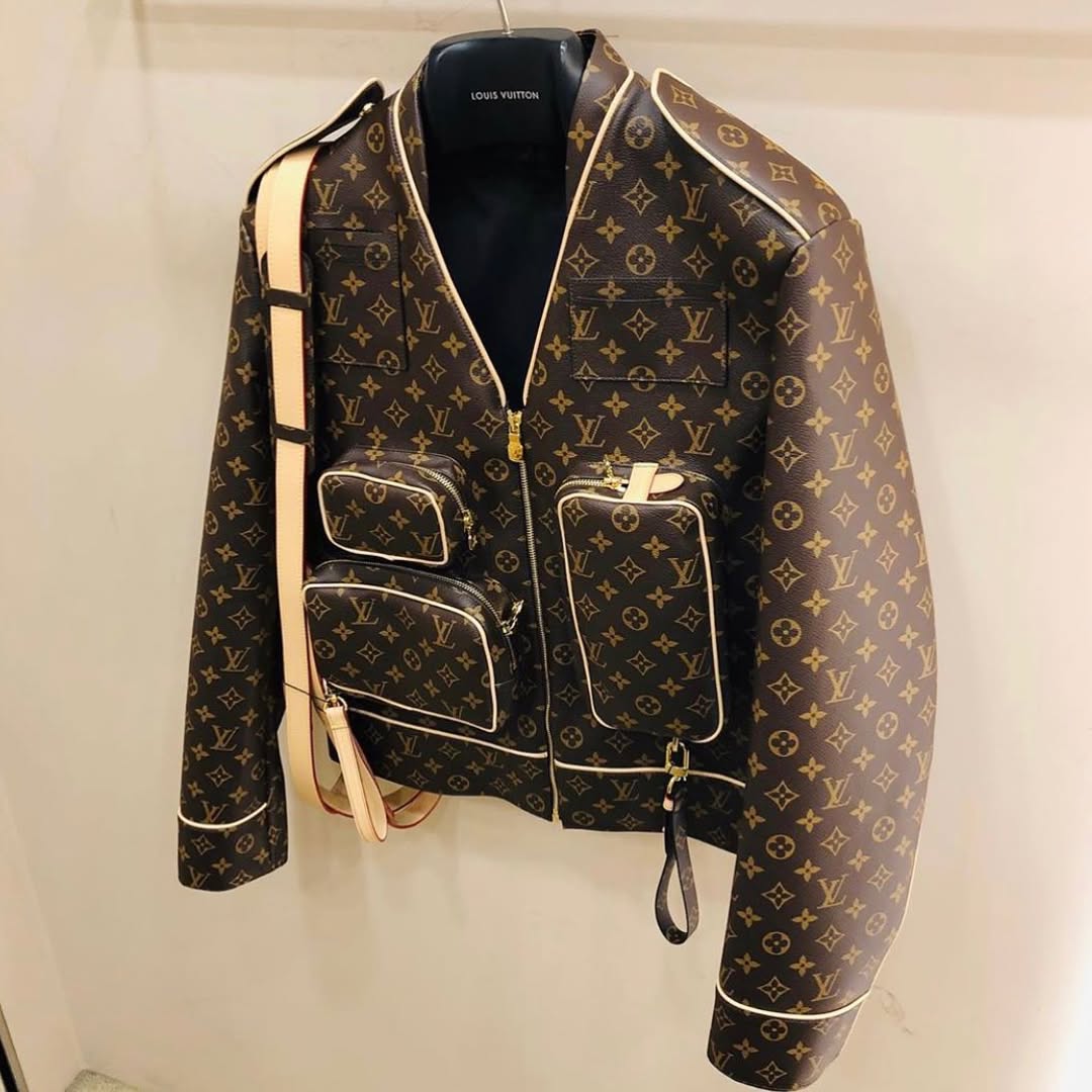 Louis Vuitton Brown Monogram Coated Canvas Admiral Leather Jacket