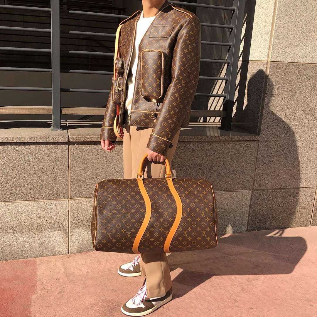 Louis Vuitton Brown Monogram Coated Canvas Admiral Leather Jacket